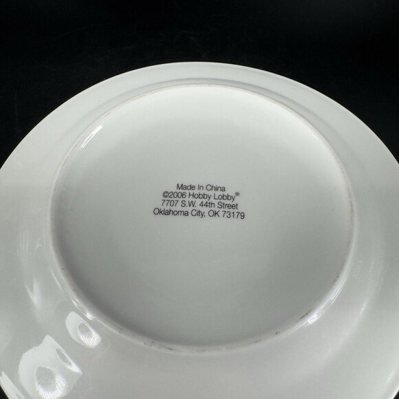 2006 Hobby Lobby Ceramic Round Dish Plate Set 4 Santa Claus Holiday Christmas - Picture 7 of 16